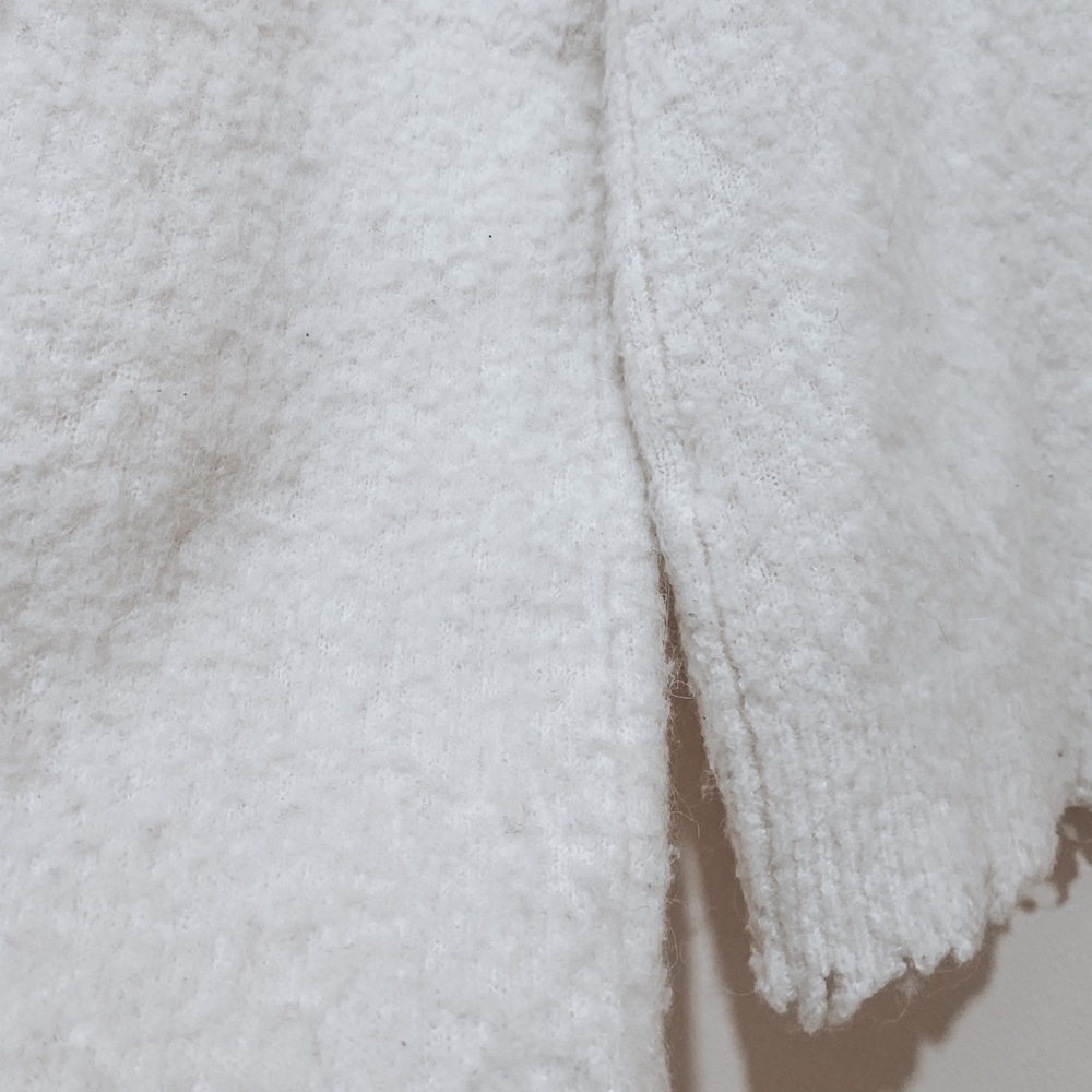 ZARA Crop Frayed Crew Sweater. Cozy, Brushed